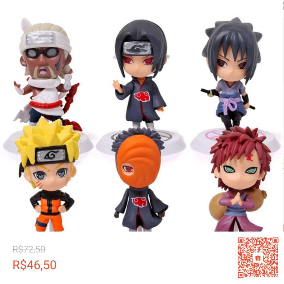 Fashion 6 bonecos personagens Naruto.