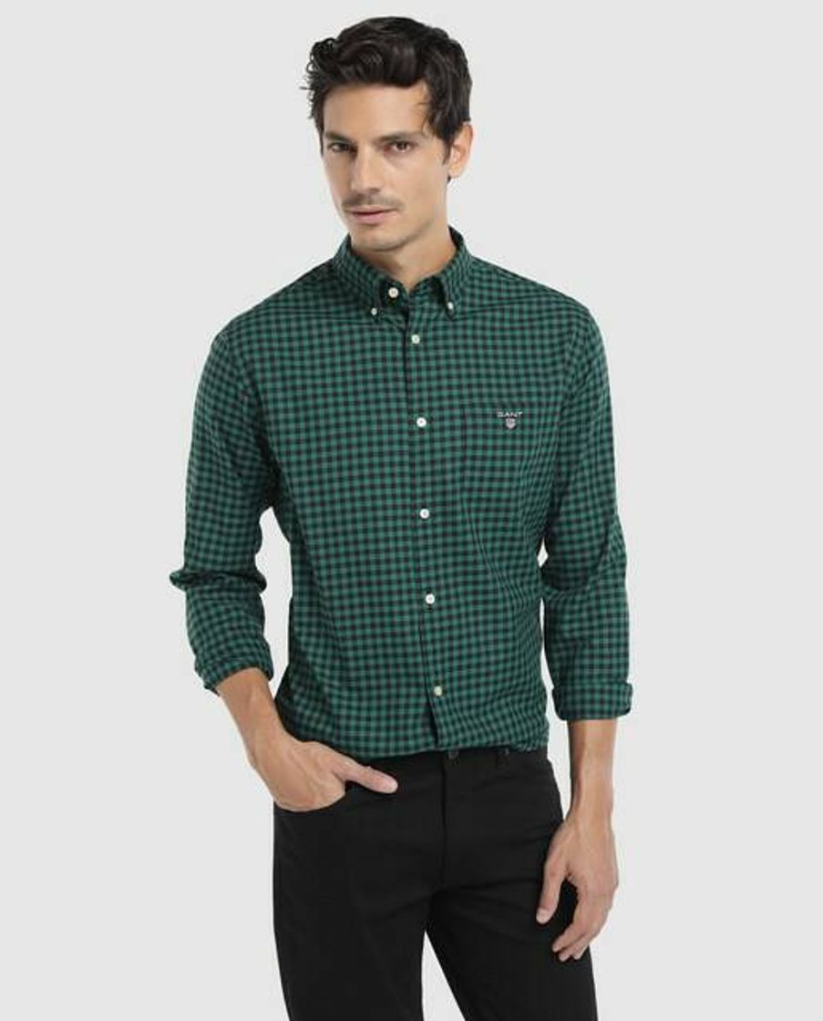 Fashion Camisa Gant Verde Quadrados 