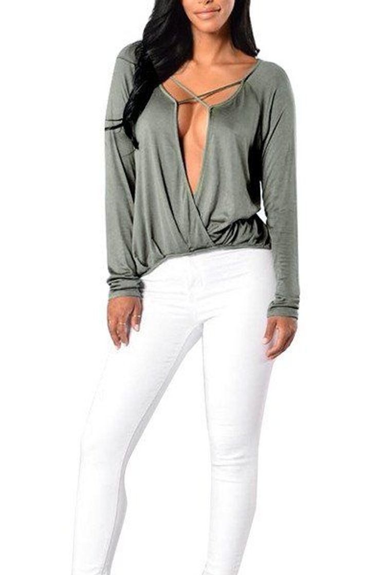 Fashion Blusa escote pronunciado 