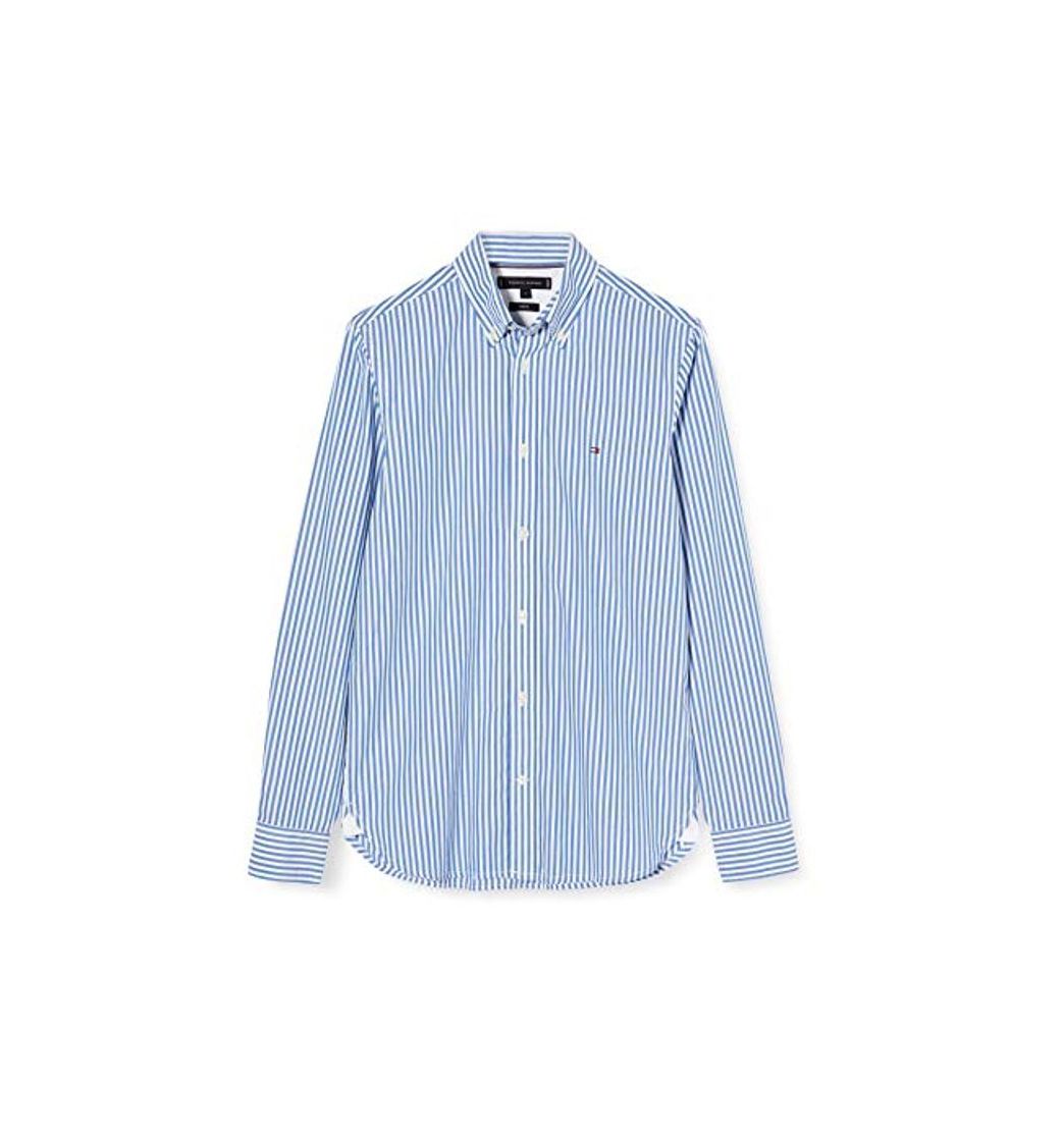 Fashion Tommy Hilfiger Hyper Classic Stripe Shirt Camisa, Azul