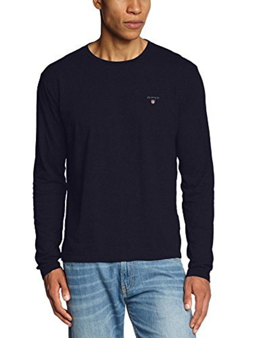 GANT The Original Long Sleeved T-Shirt Camisa Manga Larga, Azul