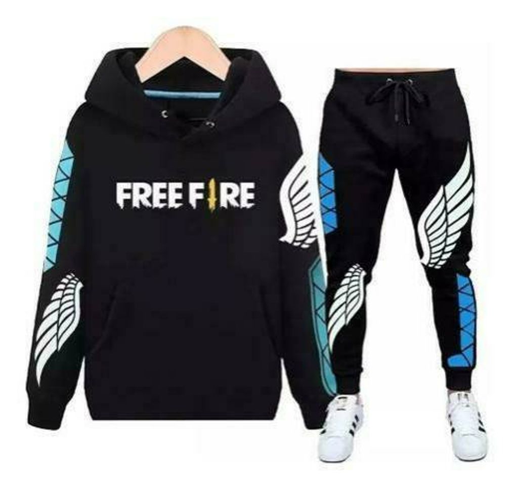 Fashion  Conjunto Blusa + Calça Moletom Free Fire Angelical Slim .👈