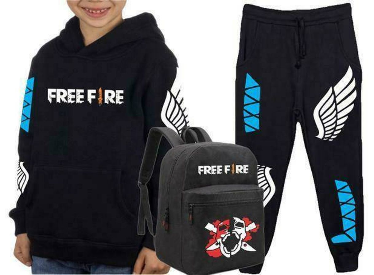 Fashion Conjunto Moletom Blusa Infantil Free Fire Angelical 😎