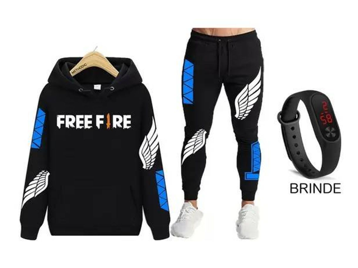 Moda Kit Free Fire 2 Peças Angelical Unissex Adulto + Relógio -👈