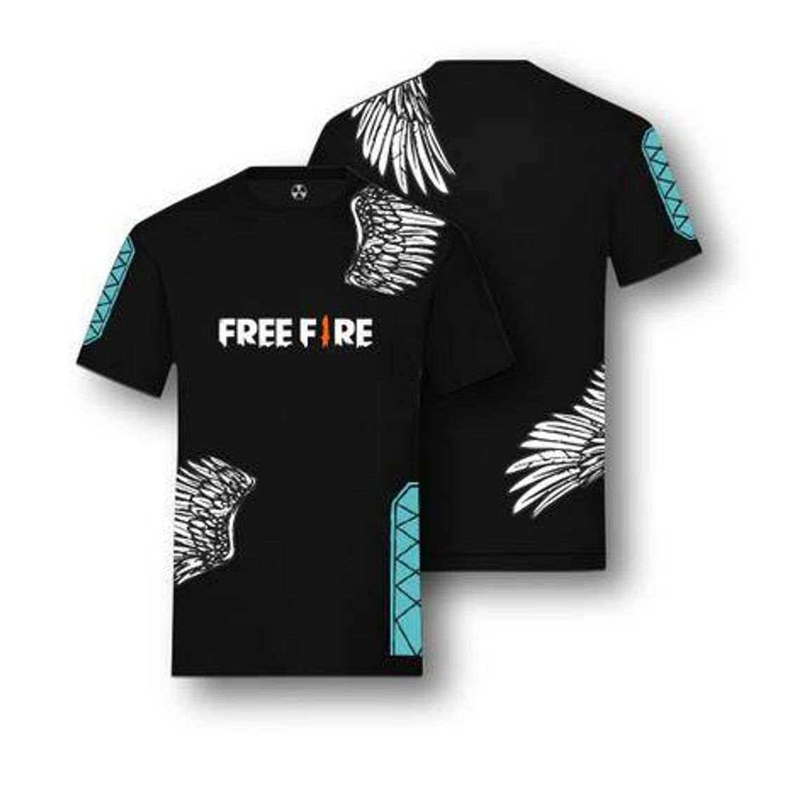 Moda Camiseta Angelical Free Fire Infantil Algodão Manga Curta 