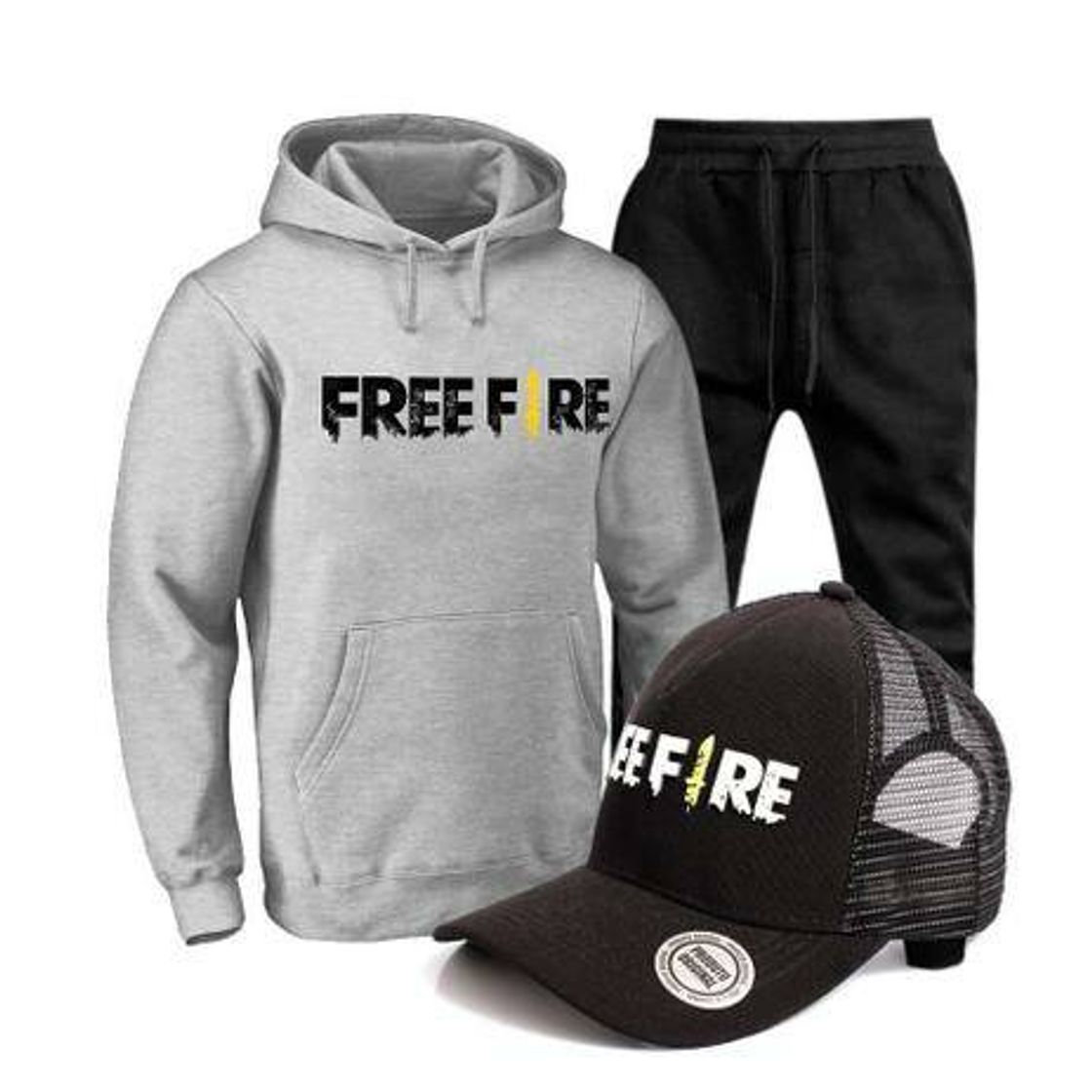 Moda Kit Free Fire Moletom + Boné + Calça Gamer Free Fire😎