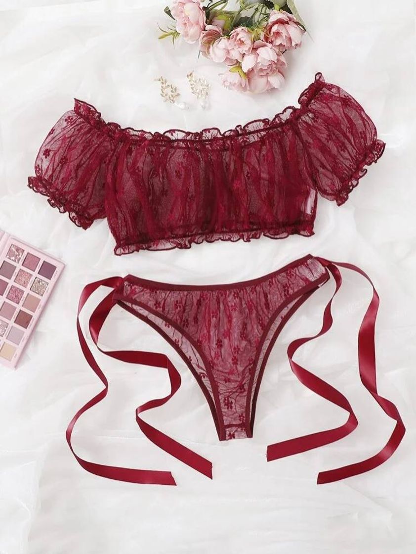 Fashion Puro Florzinhas Romântico Lingerie sensual