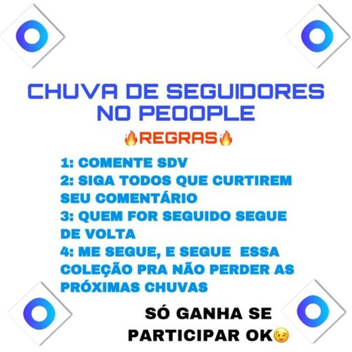 Fashion PARTICIPE PARA GANHAR SEGUIDORES NO PEOOPLE🚨