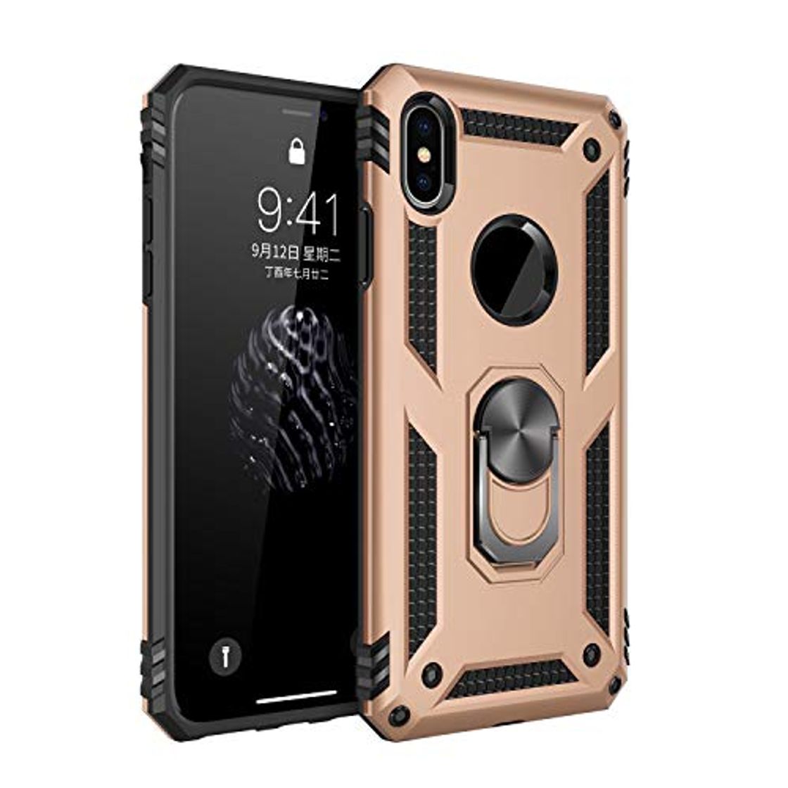 Productos HEYB para Huawei Y9a Funda,2in1 Armadura Combinación A Prueba de Choques Heavy