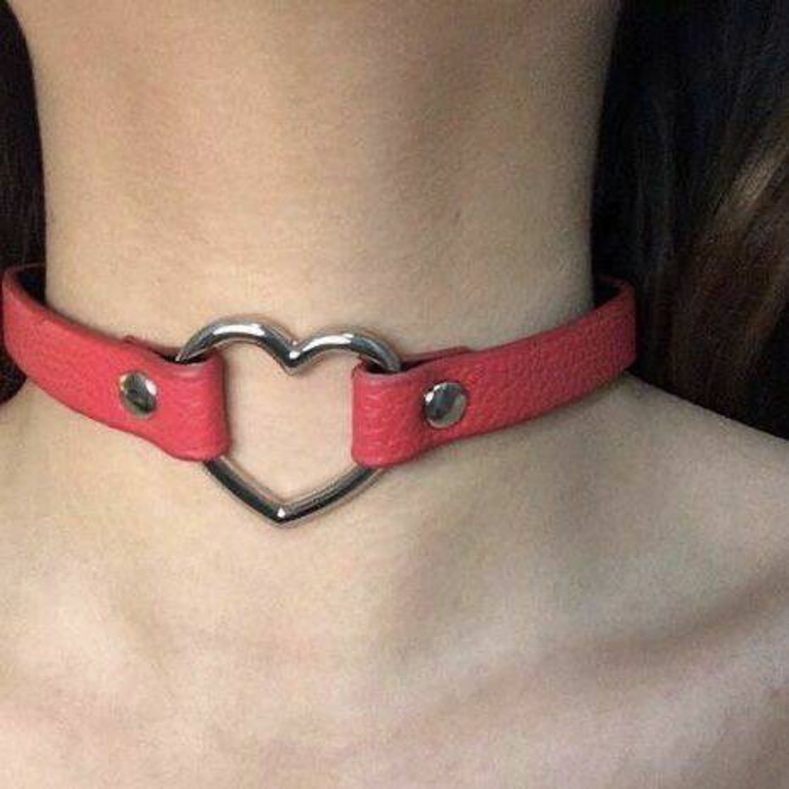 Moda Choker corazón rojo 