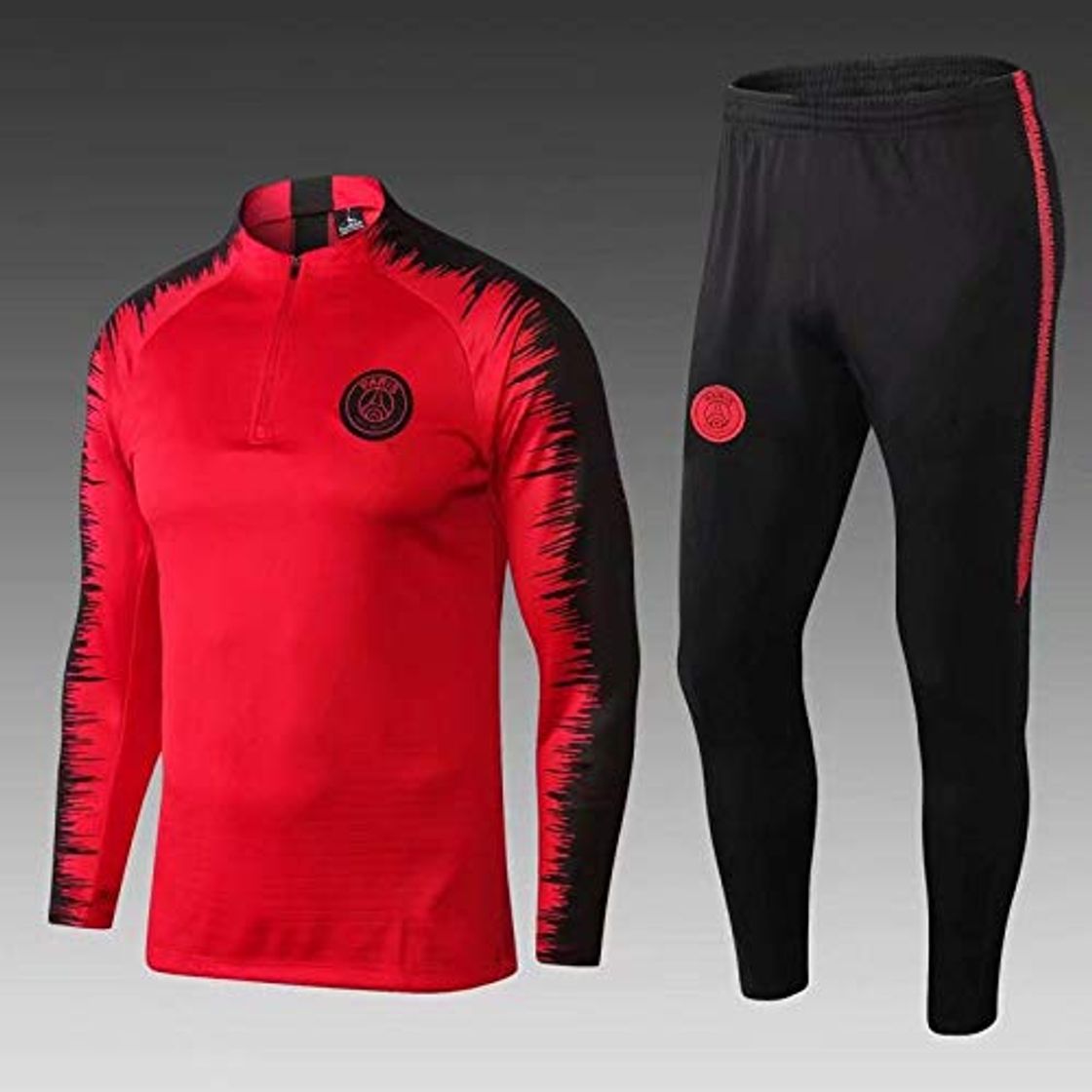 Fashion SaiBangZi Ropa De Fútbol Roja para Hombres Uniforme del Equipo del Club Traje De Entrenamiento De Media Manga De Manga Larga Traje De Competición S