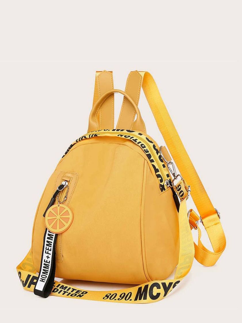 Fashion Amarelo carta ocasional mochila