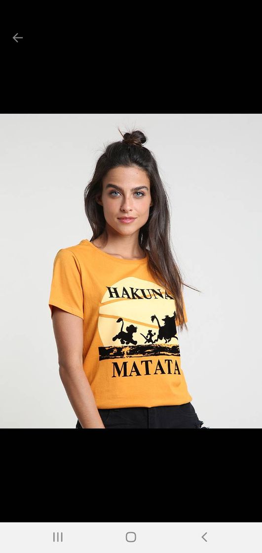 Fashion Blusa Feminina O Rei Leão "Hakuna Matata" Manga Curta Decote ...