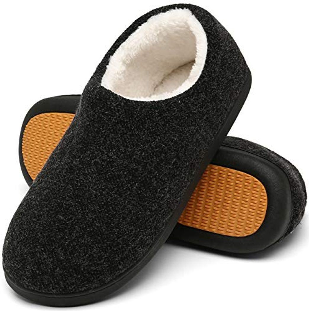 Moda Mishansha Zapatillas Espuma Viscoelástica Hombre Pantuflas Forro Polar Cerrado Mujer Zapatos de