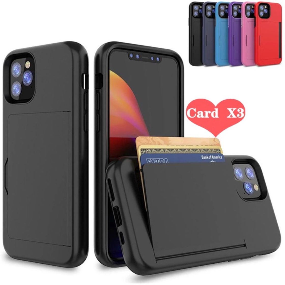 Fashion Case Armor Card Slot Cover for iPhone