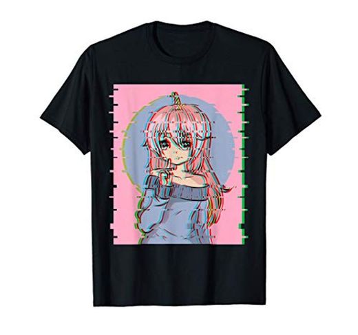 Vaporwave Anime Girl Unicorn Kawaii Aesthetic Eboy Egirl Camiseta
