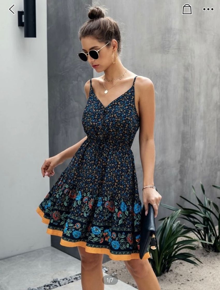 Moda Multicolorido Floral Boho Vestido
