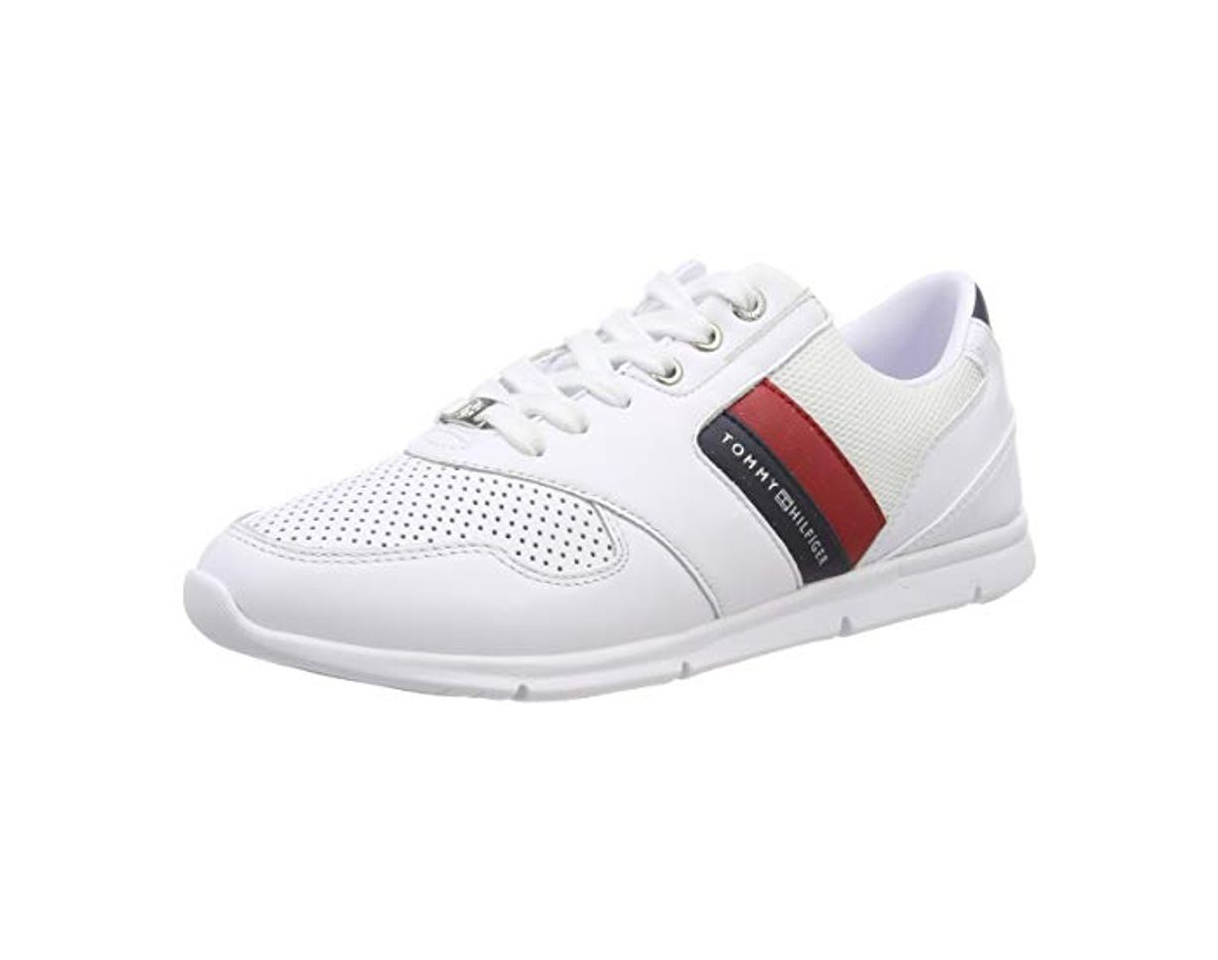 Moda Tommy Hilfiger Lightweight Leather Sneaker, Zapatillas Mujer, Rojo