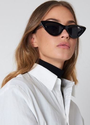 Sharp Square Cateye Sunglasses Black | na-kd.com