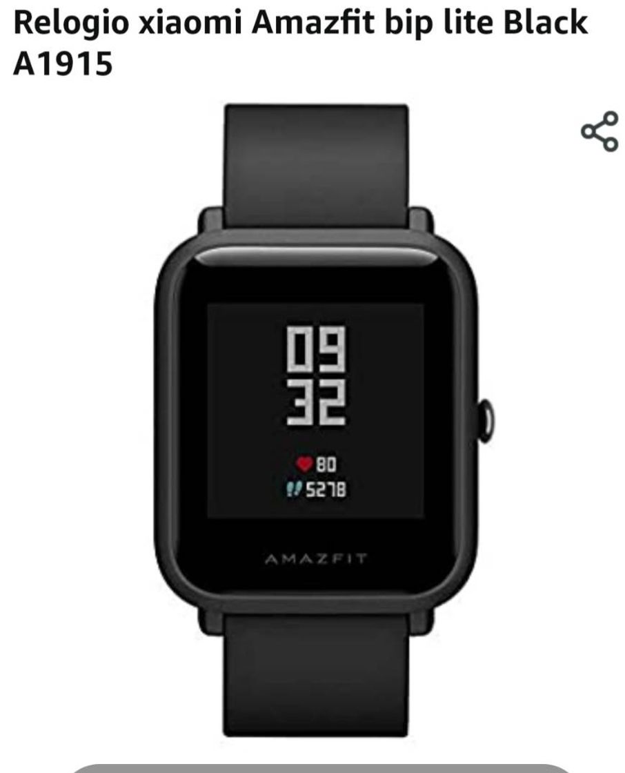 Fashion Relogio xiaomi Amazfit bip lite Black A1915

