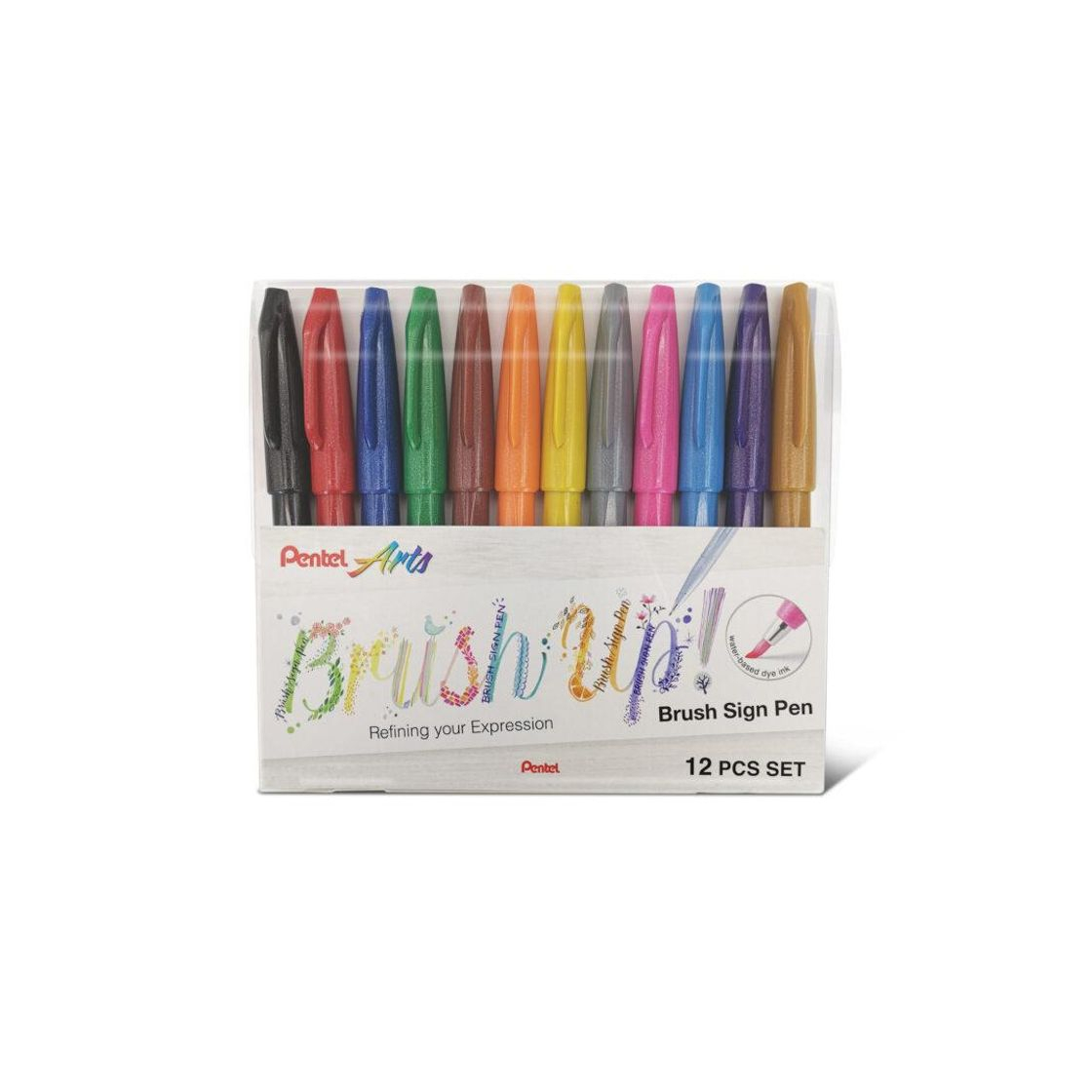 Producto Pentel brush touch felt-tip pen 12 colour set SES15C-12