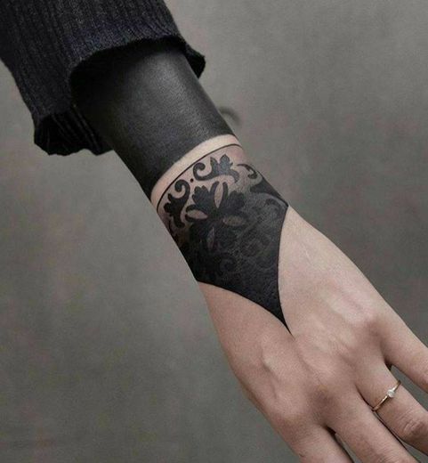 Blackout tattoo on hand
