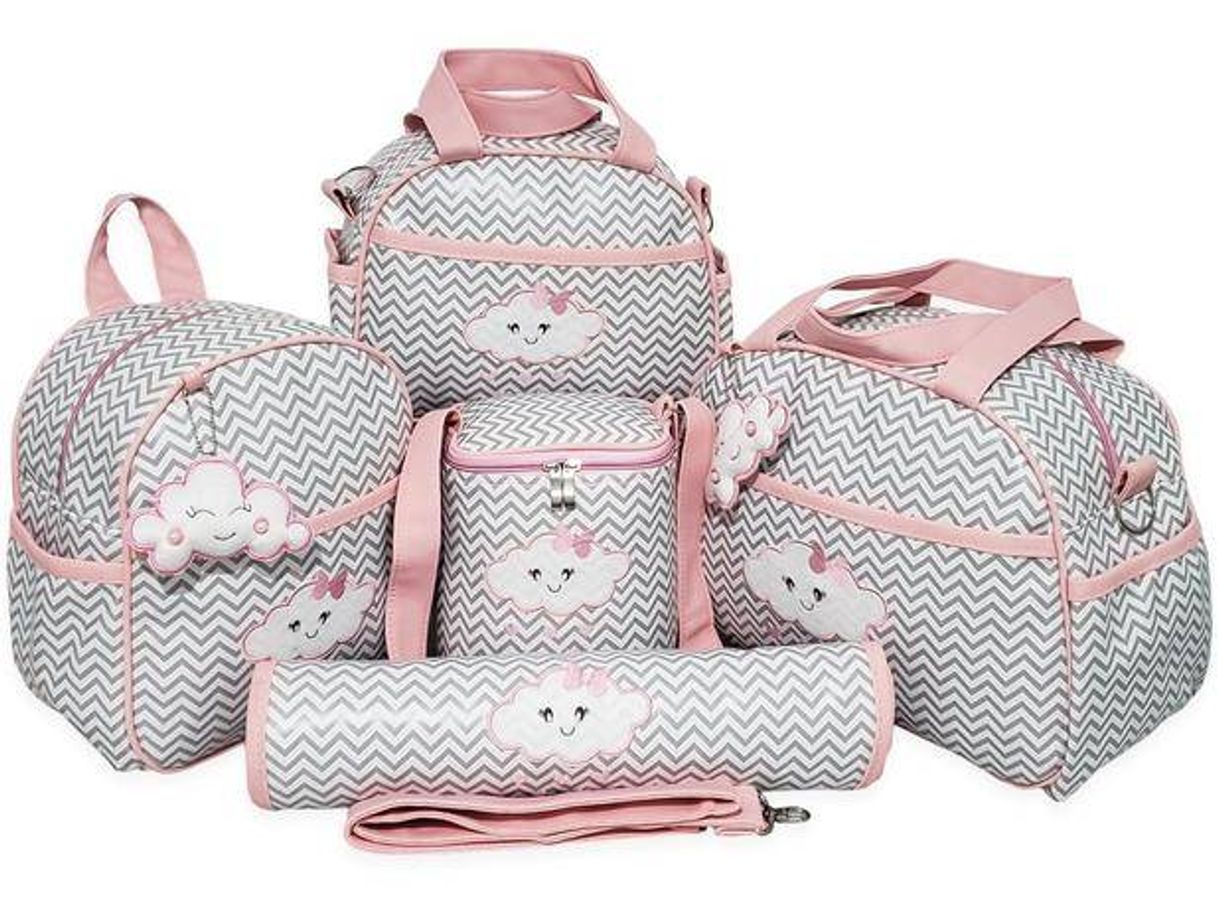 Fashion Bolsas de Maternidade Nuvem Chuva de Amor 5 peças Térmico Im