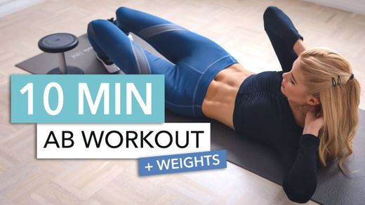 10 MIN ABS WITH WEIGHTS - YouTube
