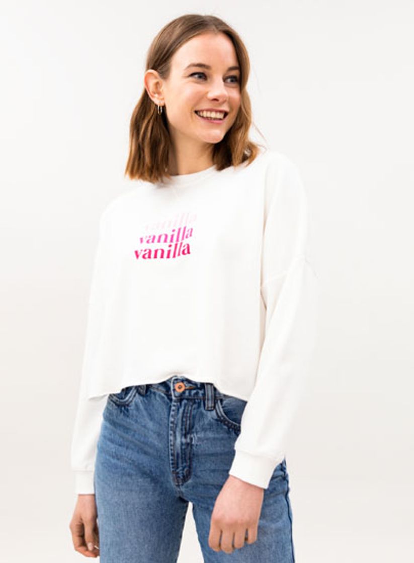 Sudadera Crop con Estampado