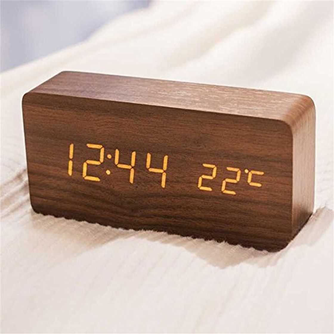 Product Queta LED Reloj Despertador Reloj de Madera Reloj Digital Despertador Oficina Fecha