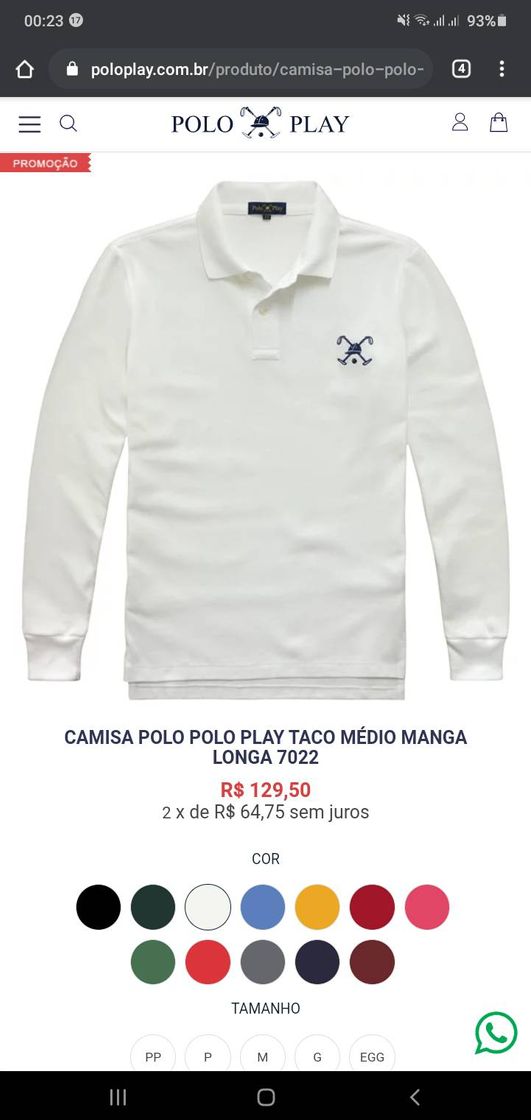 Fashion Camisa polo manga longa 