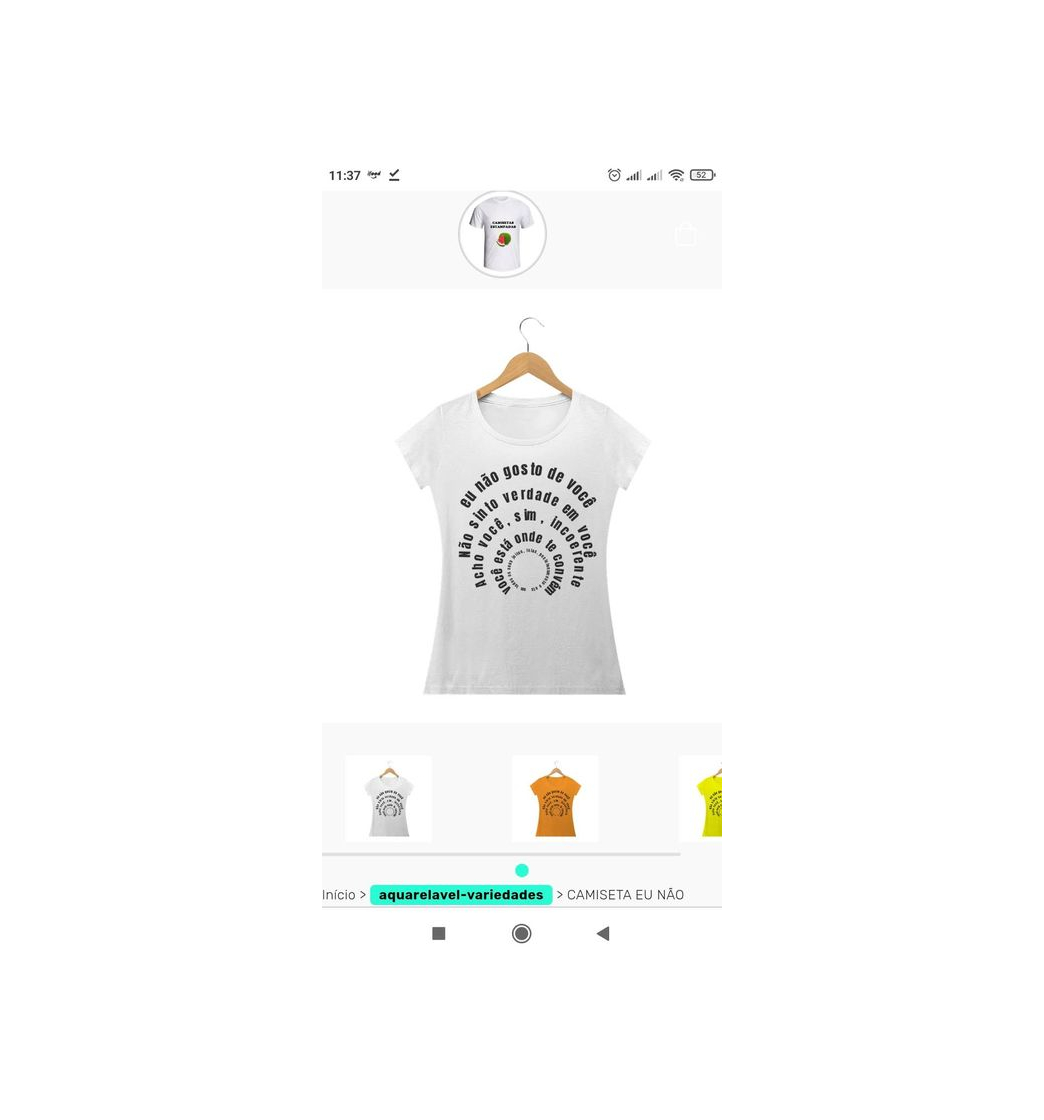 Social Camiseta eu não gosto de você
