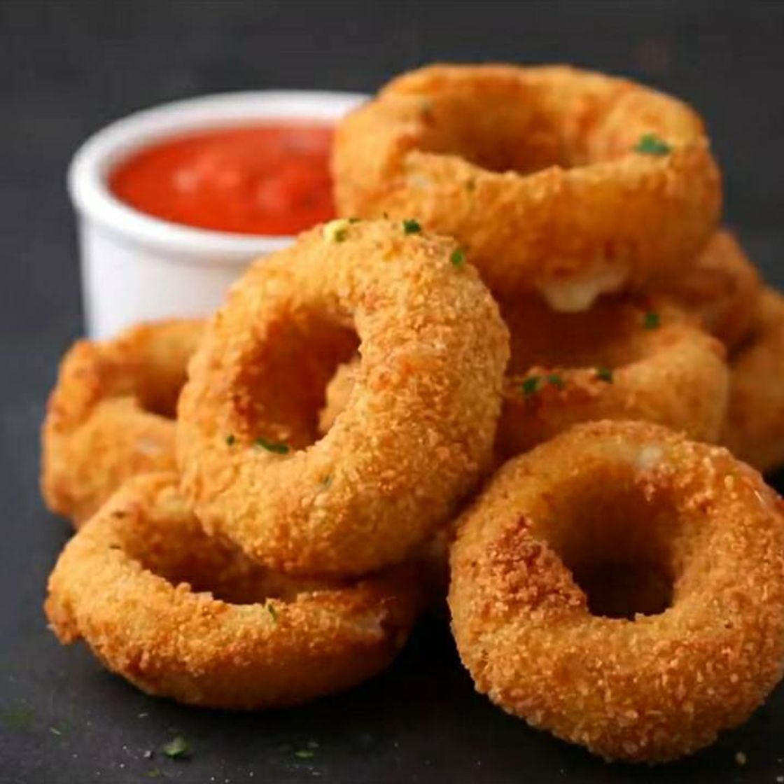 Moda Onion rings com queijo 