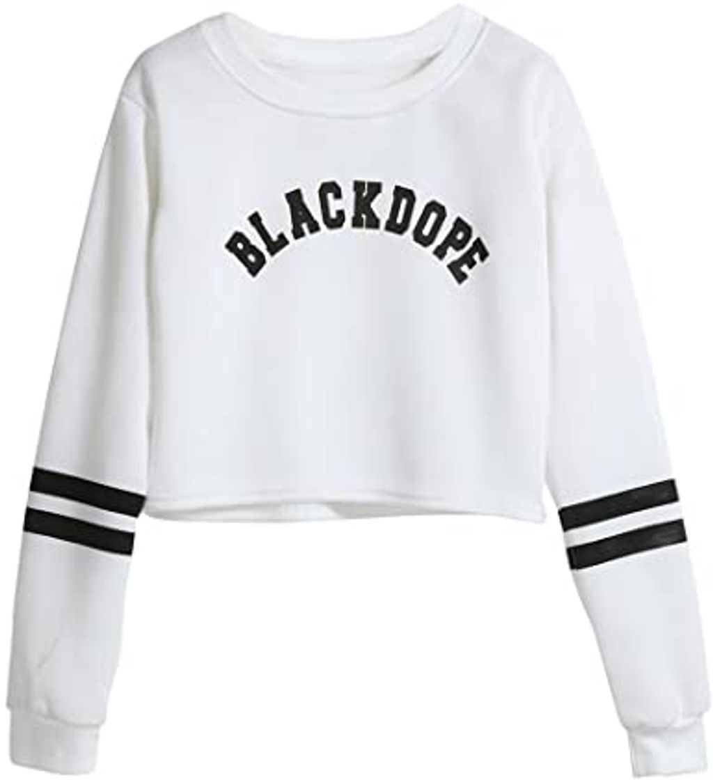 Product Sudaderas Cortas Adolescentes Chicas Sudadera Mujer Tumblr Pull-Over Tops Blusa de Manga