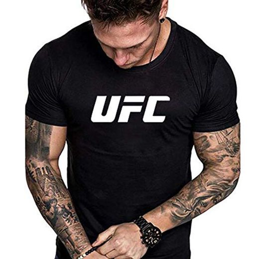 Hombres Camiseta Deportiva De UFC Impreso Alrededor del Cuello Marea Marca Deportiva
