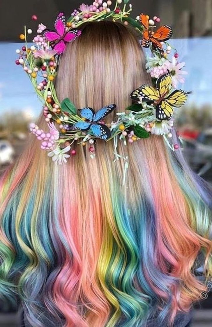 Moda Rainbow hair