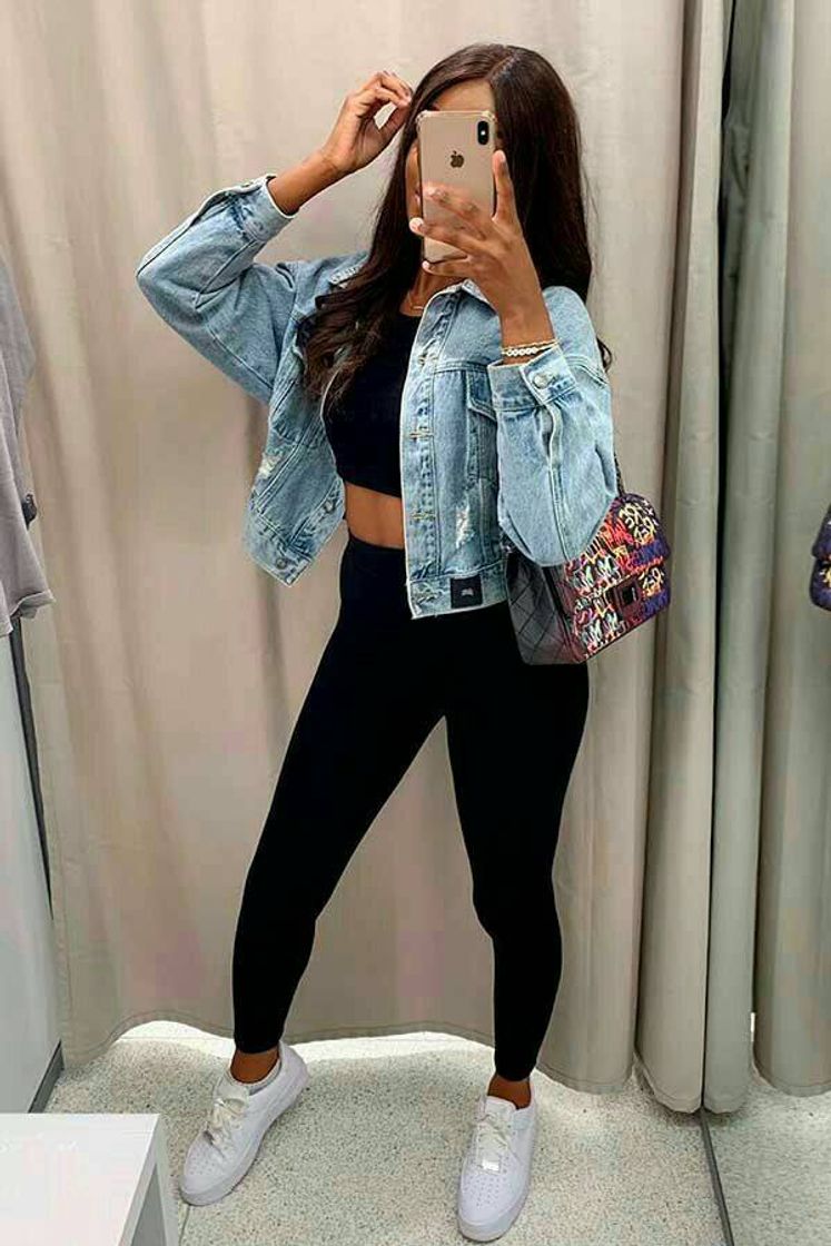 Social Jaqueta jeans cropped