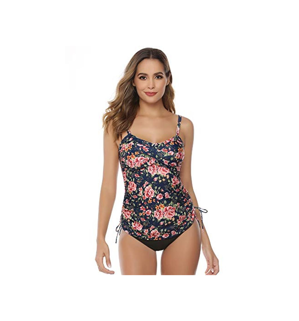 Products Hawiton Tankini para Mujer Traje de Baño de Dos Piezas Tirantes Ajustables