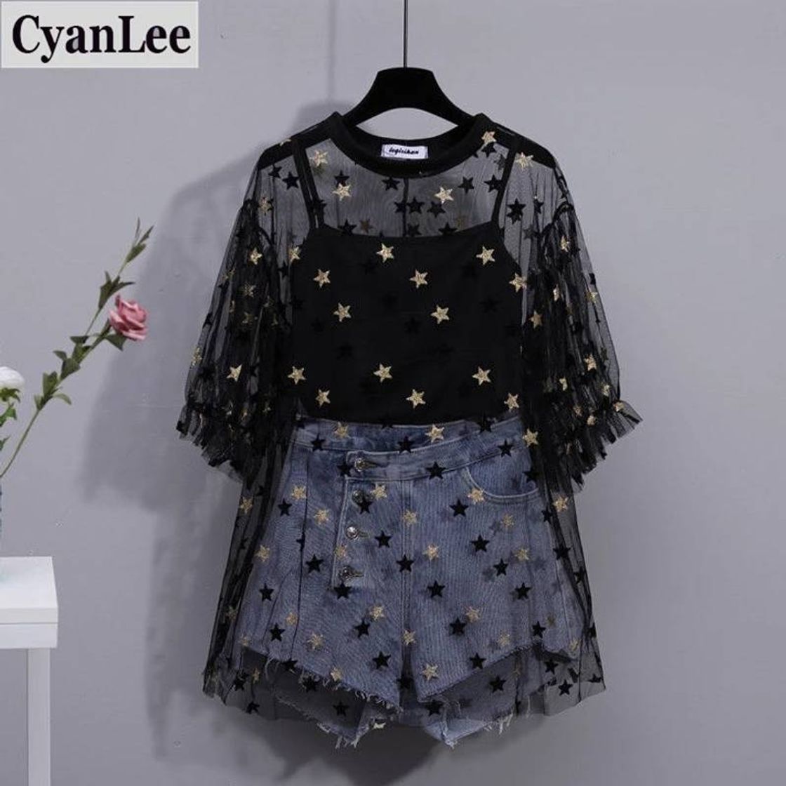 Fashion Camiseta, chiffon, estrelas ❤️