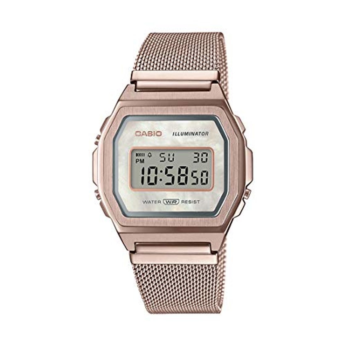 Place Casio Reloj para Mujer de Cuarzo con Correa en Stainless Steel A1000MCG-9EF