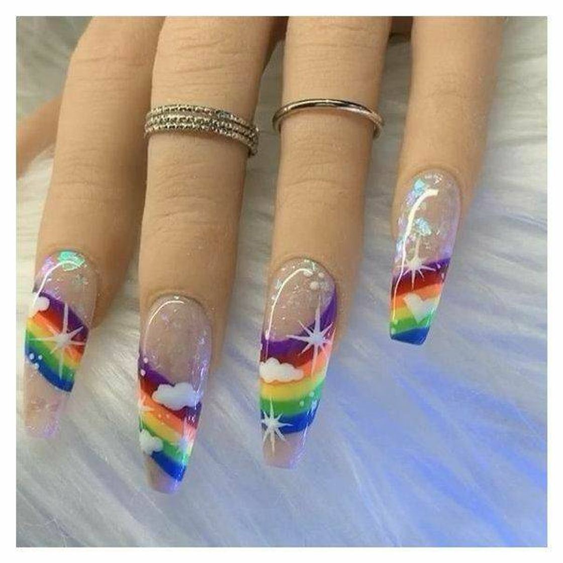 Fashion Rainbow nails 🌈