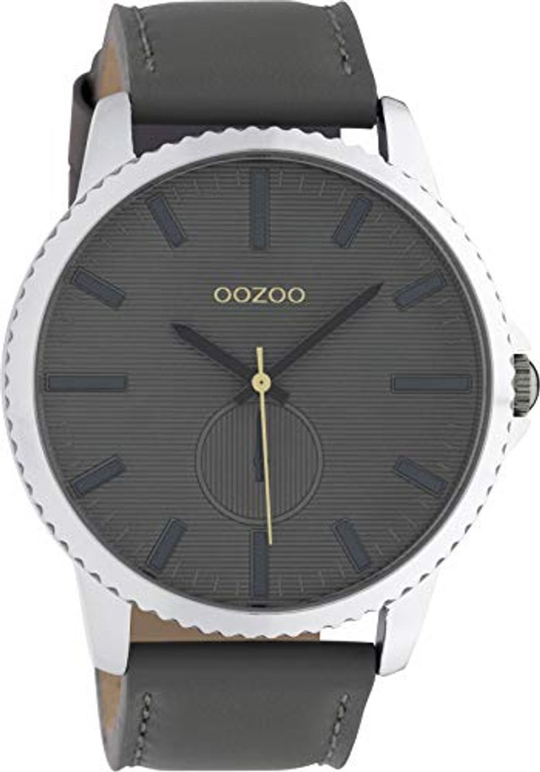 Fashion Oozoo Reloj de pulsera para hombre con correa de piel y bisel