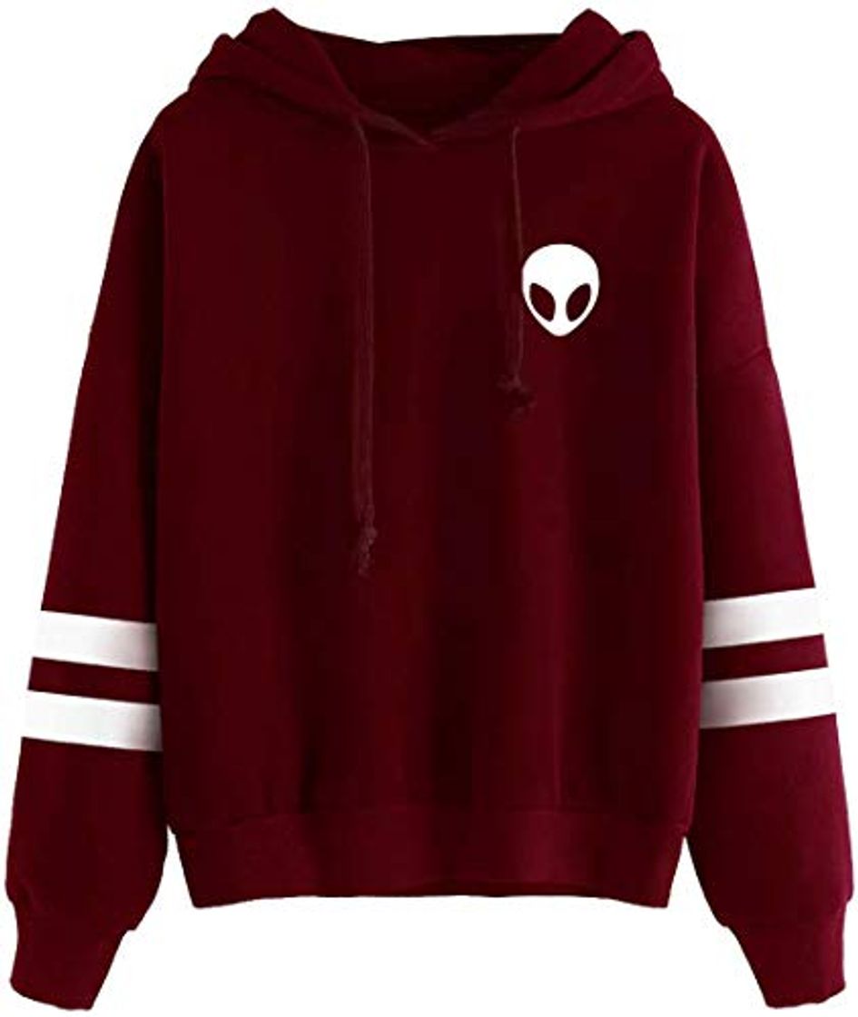 Social PANOZON Mujer Imágen de Máscara de Alien Sudadera con Capucha de Mangas