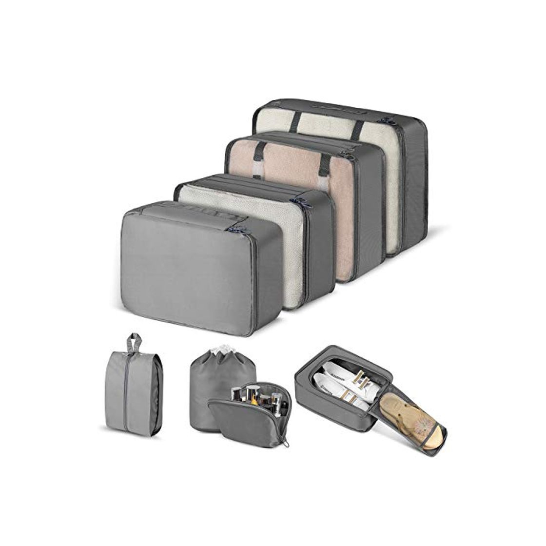 Producto CISHANJIA Organizador de Maletas, Set de 8 Organizador de Equipaje para Maleta