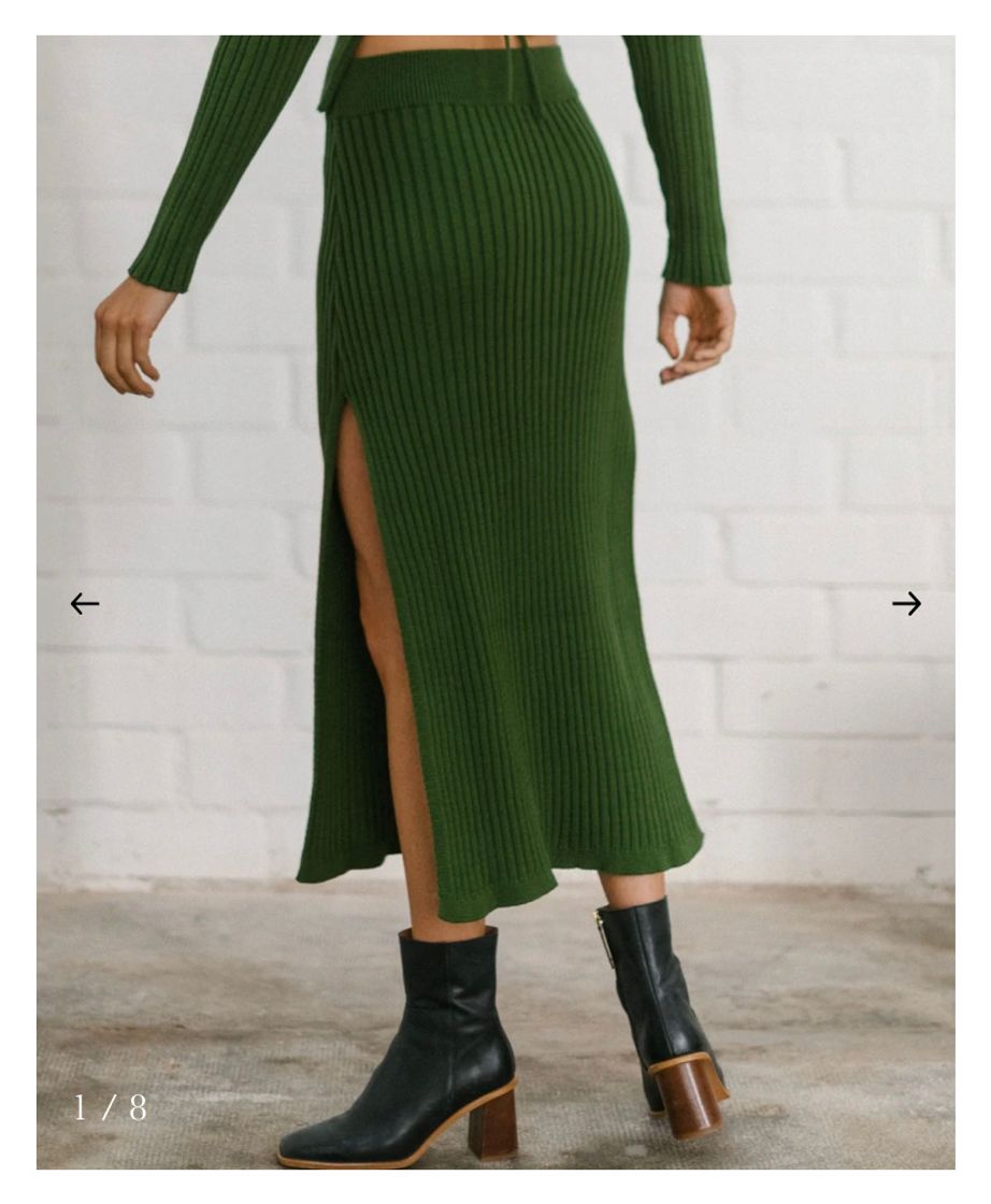 Social Wise Opened Knit Skirt Emerald