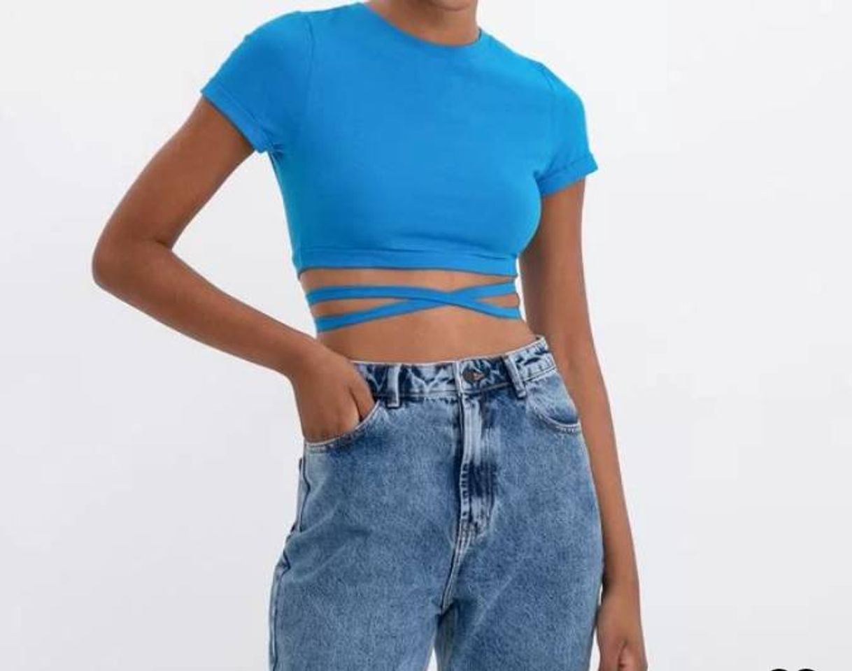 Moda Cropped em algodão com amarração na barra ✨ 