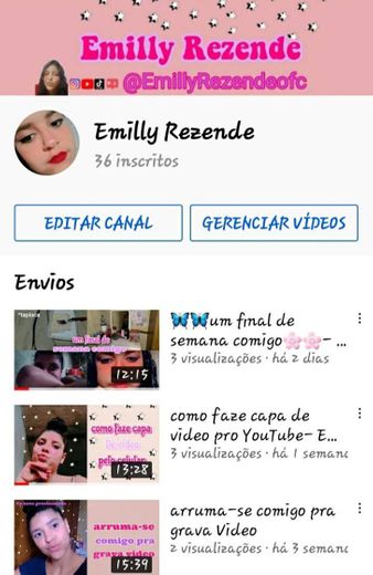 Meu canal no YouTube-Emilly Rezende