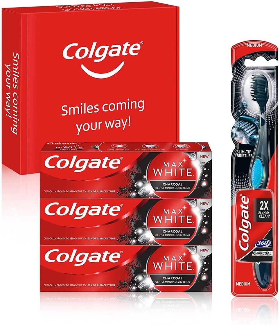 Producto Colgate Charcoal Kit Blanqueador Con Colgate Max White Dentrífrico Blanqueador