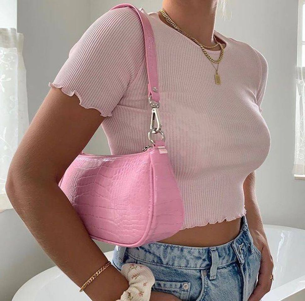 Fashion Bolsa Baquete Rosa 🌸