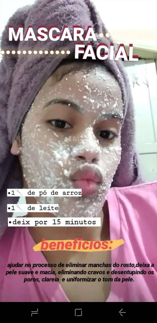 Moda Máscara FACIAL De Arroz 💆